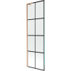 Mexen Next L, 1-krídlová vaňová zástena 60 x 150 cm, 6mm číre sklo-čierny vzor, medený profil, 895-060-000-03-77-65