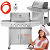 Plynový gril - Master 5000 Garden Plyn Grill Termometer rošt (Mriežku za vybudovanie grilu 80x50 cm - fi 5 mm)