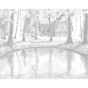 ZUTY Bodkovanie - ČERVENÝ DOM V LESE S MAGICKÝM JAZEROM Rámovanie: vypnuté plátno na rám, Rozmer: 80x100 cm