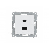 Zásuvka USB + USB-C dvojitá Quick Charge 30W Simon 54 biela