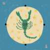 Plagát, Obraz - Scorpio Zodiac, Sandra Poliakov, 40 × 40 cm