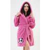 Vienetta Dámský župan krátký s kapucí Panda: tmavě růžová L