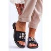 Dámske čierne šľapky s korálkami, KV-2775-31 BLACK__25525-36 36