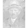 ZUTY Bodkovanie - AUTOPORTRÉT II (VAN GOGH) Rámovanie: vypnuté plátno na rám, Rozmer: 80x100 cm