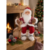 Dekorácia MagicHome Vianoce, Santa, sediaci, 46 cm