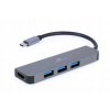3-portový USB Hub Gembird A-CM-COMBO2-01 (USB-C HDMI Hub 3x USB 3.0 adaptér)
