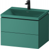 Duravit Vitrium Color - Umývadlo so závesnou skrinkou 600x480x480 mm, zelenomodrá matná VT6950OHAHA0000