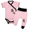 Baby Nellys 2-dielna sada body dl. rukáv + polodupačky ružová Baby Little Star