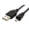 Oem Kabel USB A-miniUSB, 8pin, Panasonic, Nikon UC-E6, Olympus CB-USB7, Minolta USB-2, USB-3, 1,8m, černý
