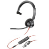Poly Blackwire 3315 Monaural Microsoft Teams Certified USB-C Headset +3.5mm Plug +USB-C/A Adapter
