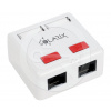 Zásuvka Solarix CAT5E UTP 2 x RJ45 na omietku biela SX288-5E-UTP-WH