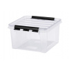 Úložný box, plastový, 8 l, čierne úchytky, SMARTSTORE Classic 12, priehľadný