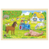 Goki Drevené puzzle Farma, 24 dielikov