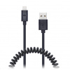CONNECT IT Wirez Apple Lightning - špirálový flexibilný kábel USB, 1, 2 m, čierny CI-682