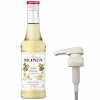 Barmanský sirup MONIN White Chocolate BIELA ČOKOLÁDA 250 ml + Pumpička