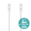 AppleMix Kábel OBAL:ME opletený USB-C na USB-C - 100 W - 2 m - biely