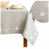 Luxusný Sivý Obrus s Lesklou Striebornou Lémou 150x350 cm (Hľadáte elegantný a praktický obrus, ktorý pridá šmrnc každej príležitosti? Náš sivý obrus s lesklou striebornou lémou je ideálny pre všedné