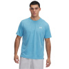Under Armour Men's Tech Vent Geotessa Short-Sleeve Performance Gym Top Blue L