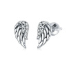 GRACE Silver Jewellery Stříbrné náušnice Andělská křídla - stříbro 925/1000, zirkon E-SCE882/189 Stříbrná