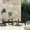 vidaXL Záhradná stolička Adirondack čierna polyratan - Čierna - 183362-117373