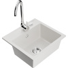 Mexen Milo, 1-komorový granitový drez 43,5x41 cm a kuchynská batéria Telma, biela, 6505-20-670200-00