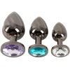 Anos Metal Butt Plug Set Black