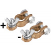 AMIO Mosadzné svorky autobaterií 600 A, M8 x 15 mm, PLUS a MINUS, set 01661MOT101660MOT
