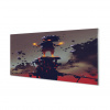 Grafická akrylová obrazová forma dymového ohňa 140x70 cm (Sklenená grafika Obrázok)