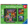 Ravensburger 05621 Puzzle 3x49 dielikov Minecraft Biomes