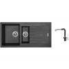 Set Sinks PERFECTO 1000.1 Metalblack + batéria Sinks MIX 3 P Metalblack