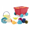 B.Toys BX1594 Set (B, hračky - Wavy-Wagon - Travel Beach Buggy (červená) s 11 hračkami Funky Sand Toys - P)