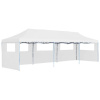 Skladací párty stan s 5 bočnými stenami biely 3x9 m-ForU-48873
