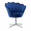 LuxuryForm DESIGN Kozmetické kreslo FREY VELUR na striebornom kríži - modré