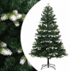 vidaXL Umelý výklopný vianočný stromček so snehovými vločkami 240 cm - Zelená - 188120-122037