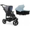 TFK Mono3 2v1 Premium Grey Combi carrycot + Seat unit Nafukovacie kolesá Hlboká vanička Blue Dual Color