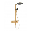 Hansgrohe Raindance Alive S Sprchový set s termostatom, priemer 30 cm, 3 prúdy, EcoSmart, kefovaný bronz 24583140-HG