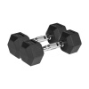Pogumované liatinové činky HEX 2x4 kg REBEL ACTIVE