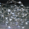 Solight vianočná reťaz strieborná, 100x mini LED, 10m, 3 x AA, studené svetlo