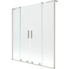 Mexen Velar L Duo, 2-krídlová posuvná vaňová zástena 140 x 150 cm, 8mm číre sklo, brúsená oceľ, 896-140-003-02-97