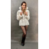 Max Original Leather Kožuch zajac-rex 20RX530 white činčila (L 46-48) - Činčila - L