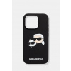 Karl Lagerfeld puzdro na telefón iPhone 16 Pro KLHMP16LSKCHPPLK čierna ONE SIZE