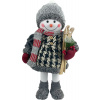 Dekorácia MagicHome Vianoce, Snehuliak dievča s lyžami, 50 cm