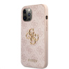 Guess PU 4G Metal Logo zadný kryt pre iPhone 12/12 Pro Pink