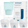 Sklenená filtračná kanvica Wessper D2 BOROSILICATE 3l mätová + 10x filter