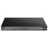 D-Link DGS-1250-52XMP 52-Port Gigabit Smart PoE Switch, 48x GbE PoE+, 4x SFP+, PoE 370W DGS-1250-52XMP/E
