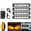 LAMPA STROBOSKOP ORANŽOVÁ S LED ATRAPOU 12V 24W komplet 4 ks s diaľkovým ovládačom