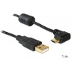 Delock kábel USB 2.0 A samec > microUSB samec, 90° obdĺžnikový, 1m (8314 83147