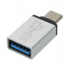 Adaptér PREMIUMCORD USB 3.1 C/male - USB 3.0 A/samica, strieborná, OTG (kur31-05)