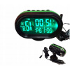 Teplomer do auta - meteorologická stanica - voltmeter - zelený / červený