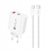 Nabíjačka A6MaxL 20W USB-A USB-C s káblom USB-C - USB-C 1 m - biela